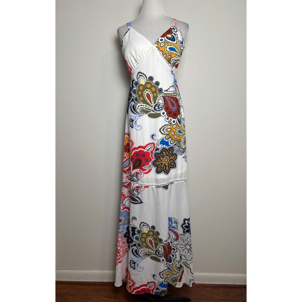 Womens Paisley Floral Maxi Dress 8 Beach Boho Babydoll Festival Sun Dress Resort